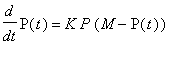 diff(P(t),t) = K*P*(M-P(t))